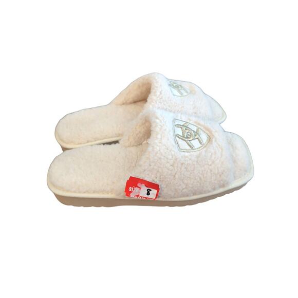 Ariat Cozy Slippers Women Size 8 White Sandals Slides Style Polyester - Picture 3 of 4